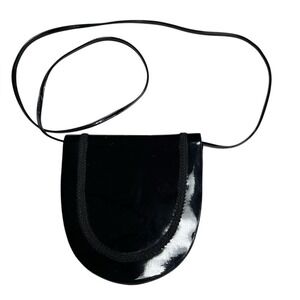 Axcess vintage black vinyl evening bag, purse, magnetic closure, shoulder bag